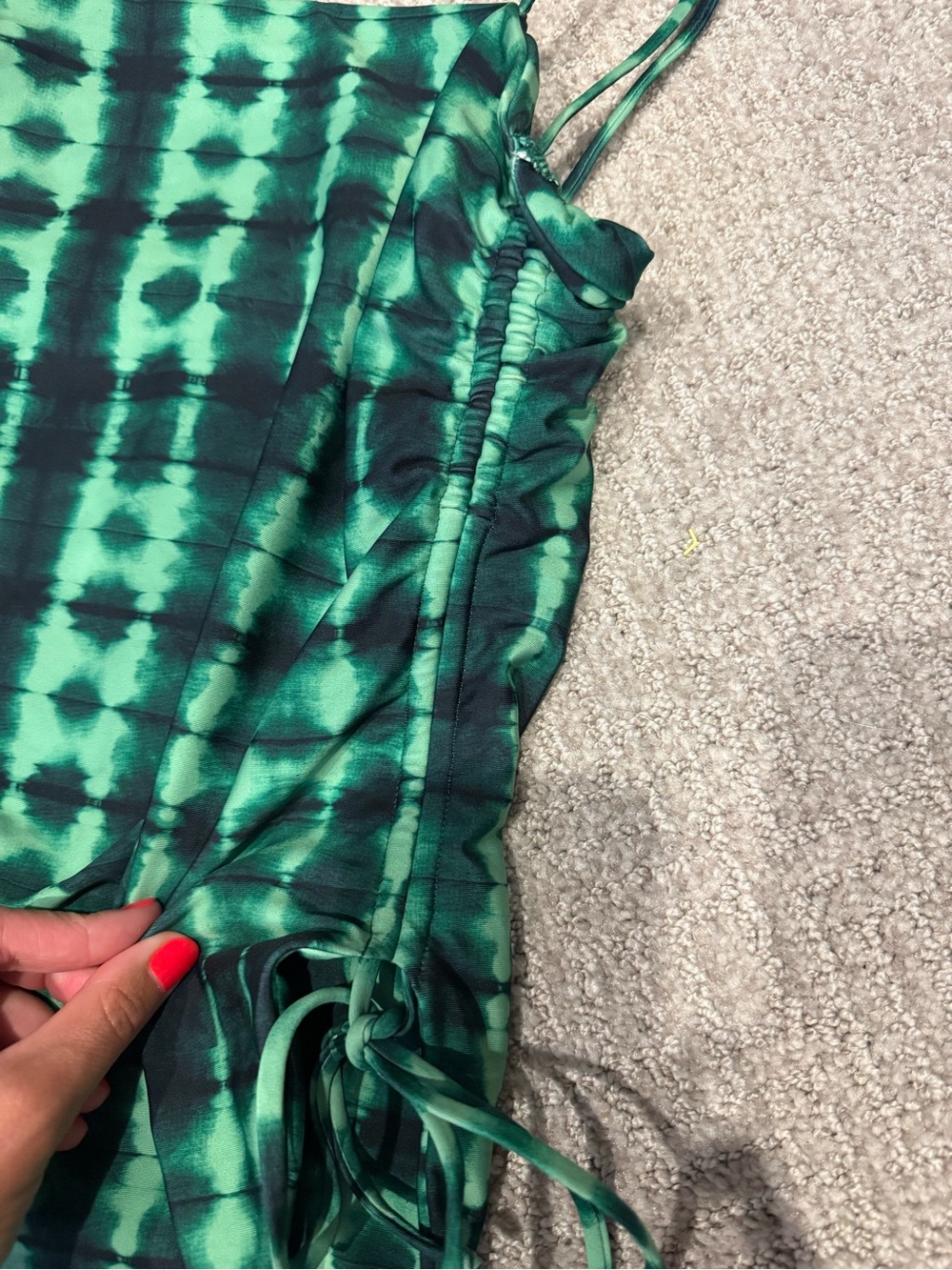 Skatie Raye Green and Black Tie-Dye in reggae One-Piece Swimsuit - Picture 2 of 5